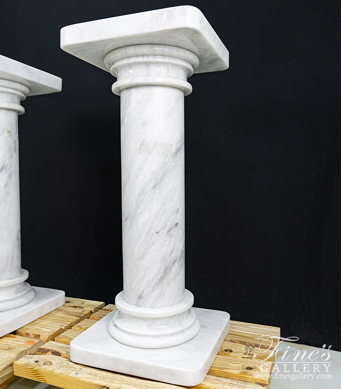 Marble Bases  - Classic White Marble Pedestal - MBS-261